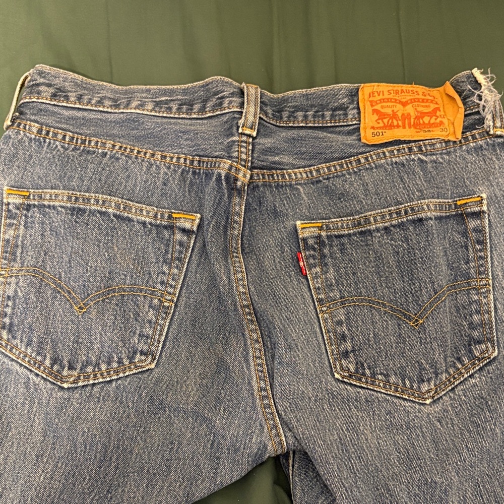 Levi's Classic Blue Jeans with Yellow Stitching